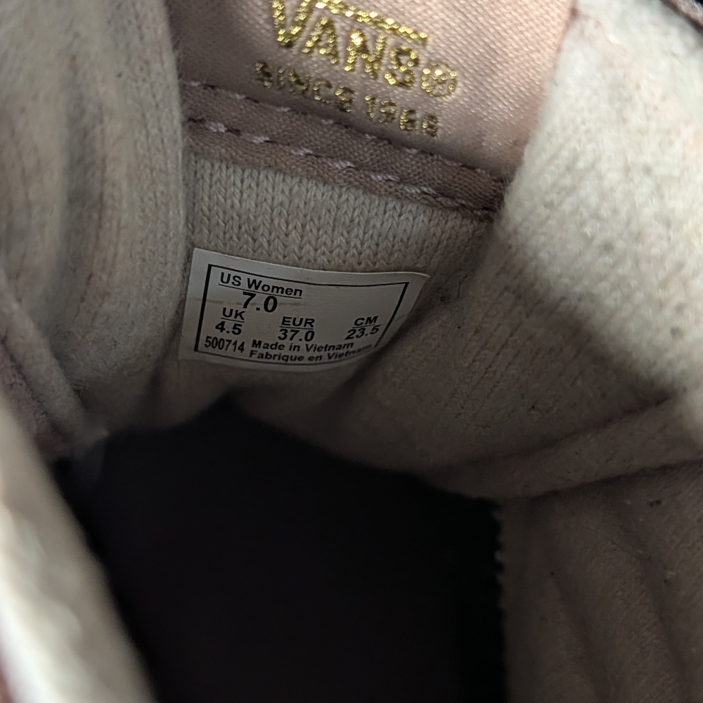 Vans Womens Dusty Rose Pink Gold High Tops Sneaker Shoes Casual Athletic Size 7 - Picture 4 of 8